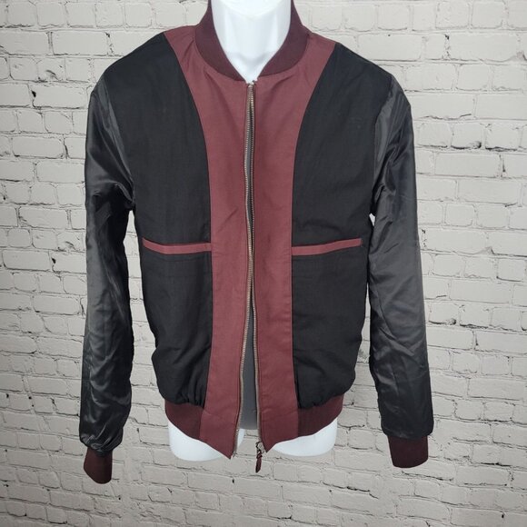 Bonobos Burgundy Lightweight Zip Lined Inner Pockets Bomber Jacket Small S - Picture 5 of 14